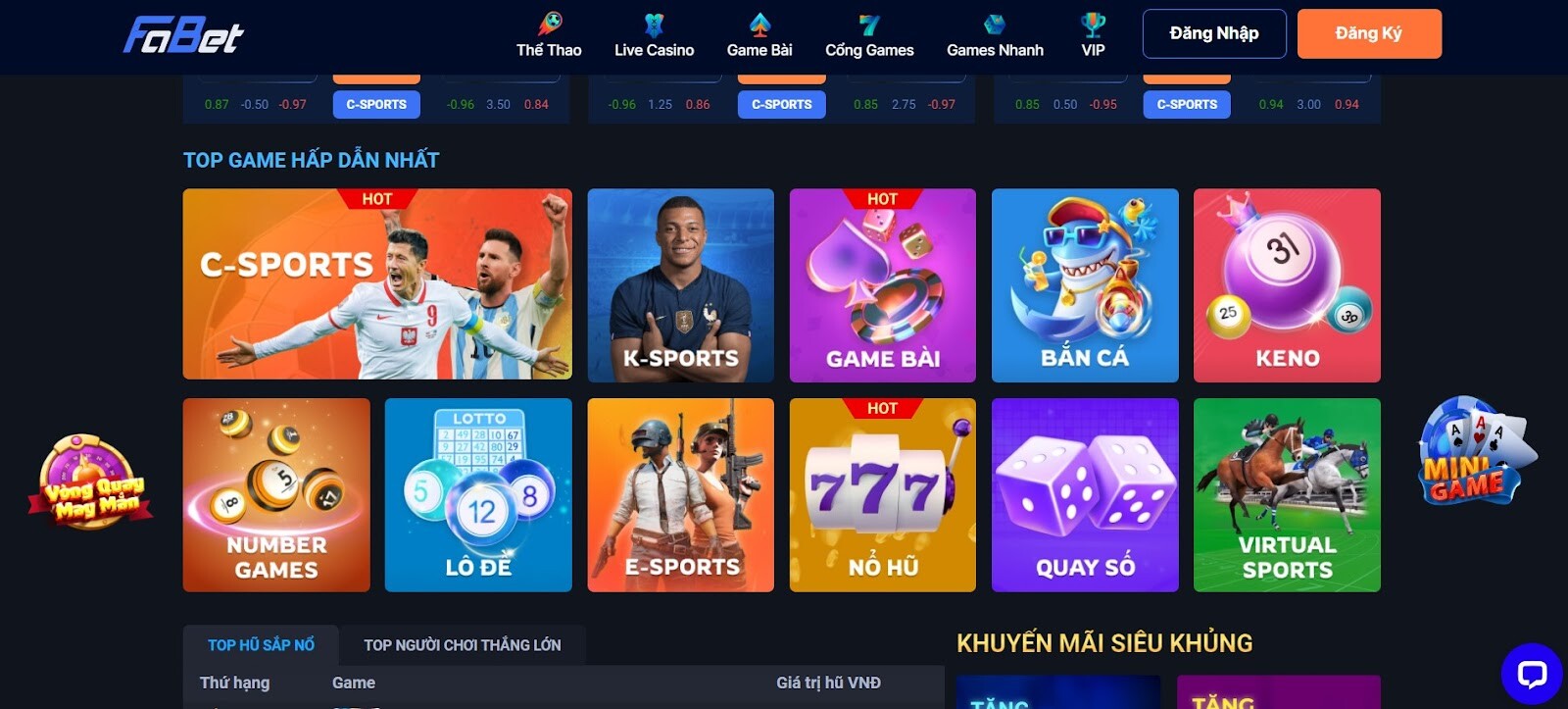 Số lượng game cược tại Fabet đủ thỏa mãn anh em 