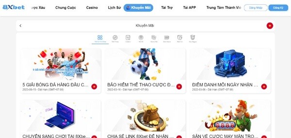 Các trò chơi cá cược hấp dẫn hiện có tại 8XBet