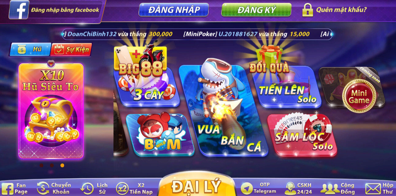 Giao diện cổng game Big88 Club