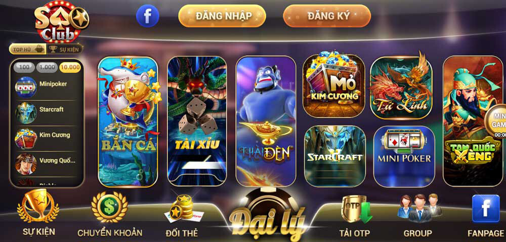 Giao diện cổng game đổi thưởng Sao79 Club