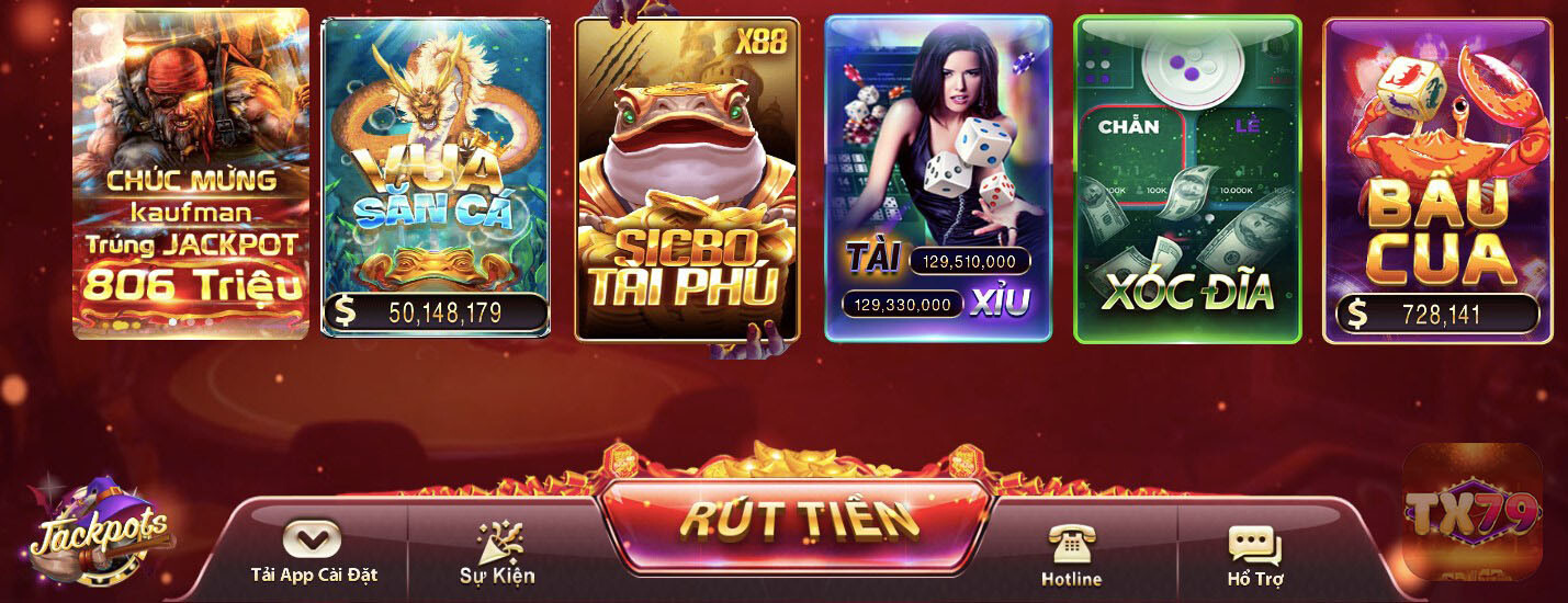 Giao diện cổng game đổi thưởng Tx79 Club