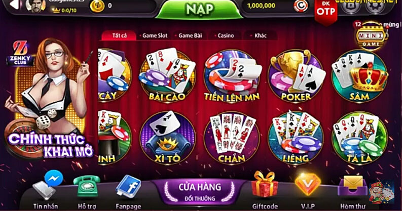 Giao diện cổng game đổi thưởng Zenky Club