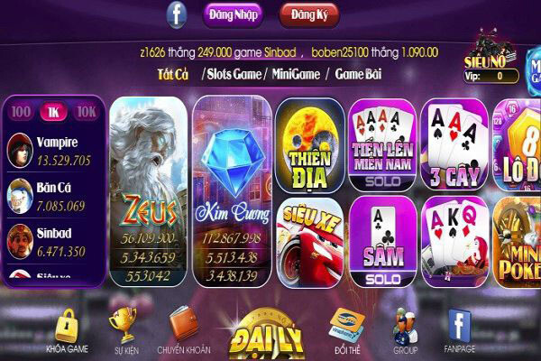 Giao diện cổng game nohu888